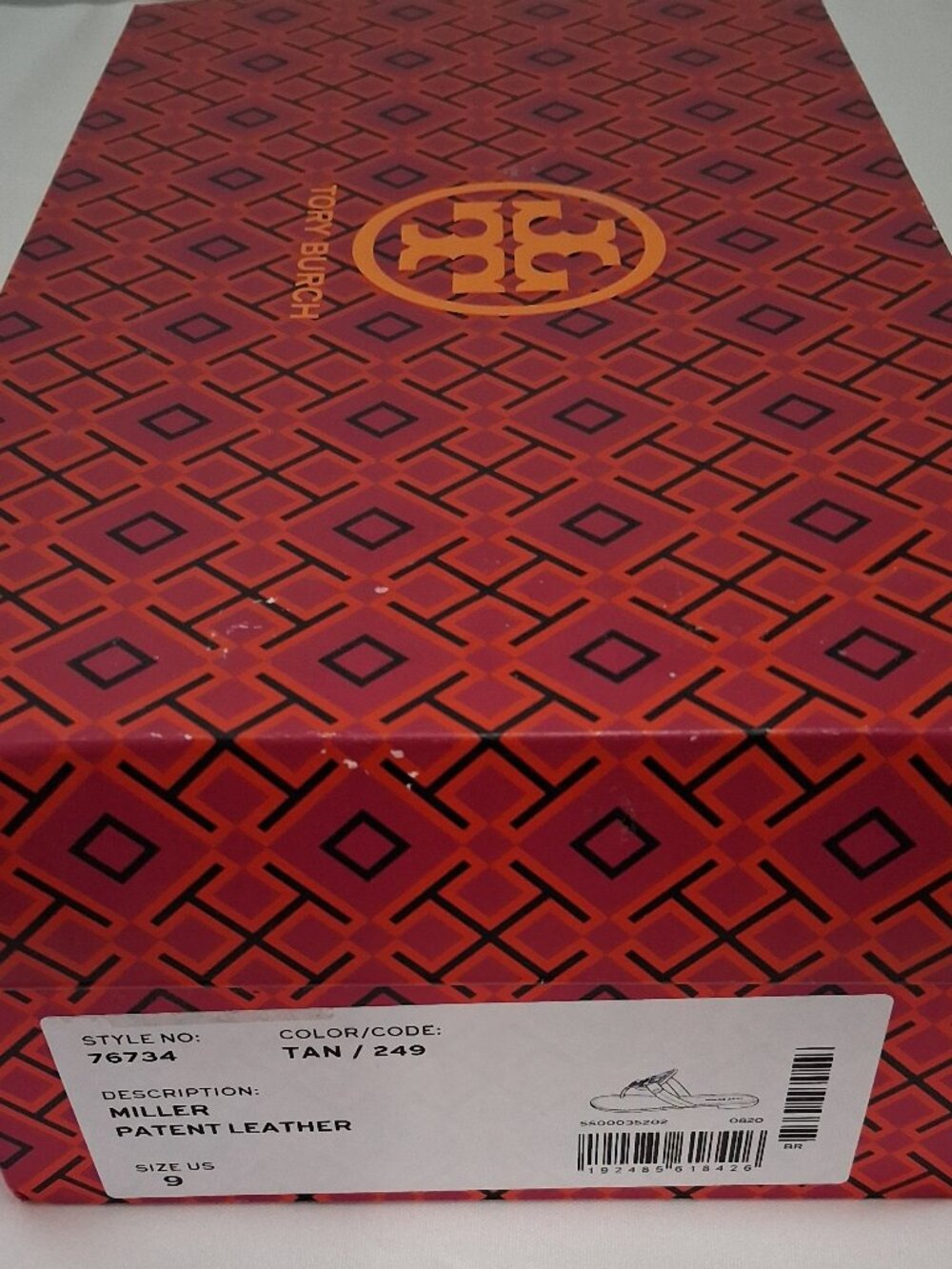 Tory Burch Miller Patent Leather Sandals Color: Tan Size: 9 New In Box - Picture 5 of 5